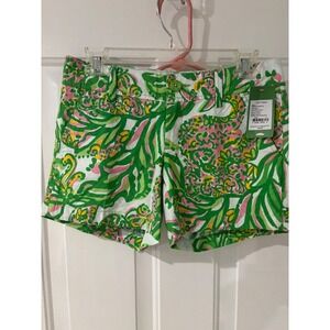 Lilly Pulitzer‎ Callahan Shorts Resort White Seeing Pink Elephants Size 0
